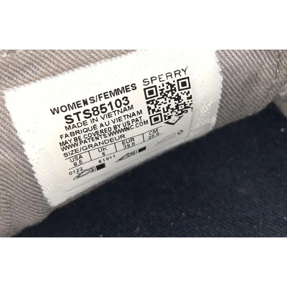 Sperry Boat Shoes Womens 8.5 Gray Canvas Pier Wave Sneaker STS85103